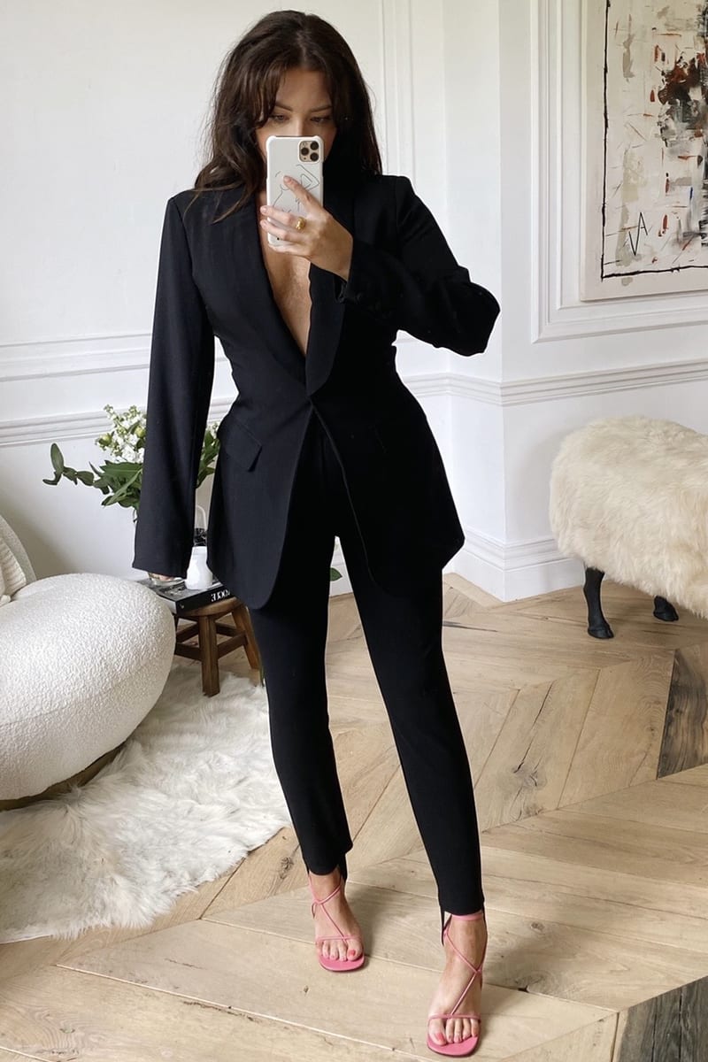 LORNA LUXE BLACK 'PERFECT' TROUSERS WITH STIRRUPS