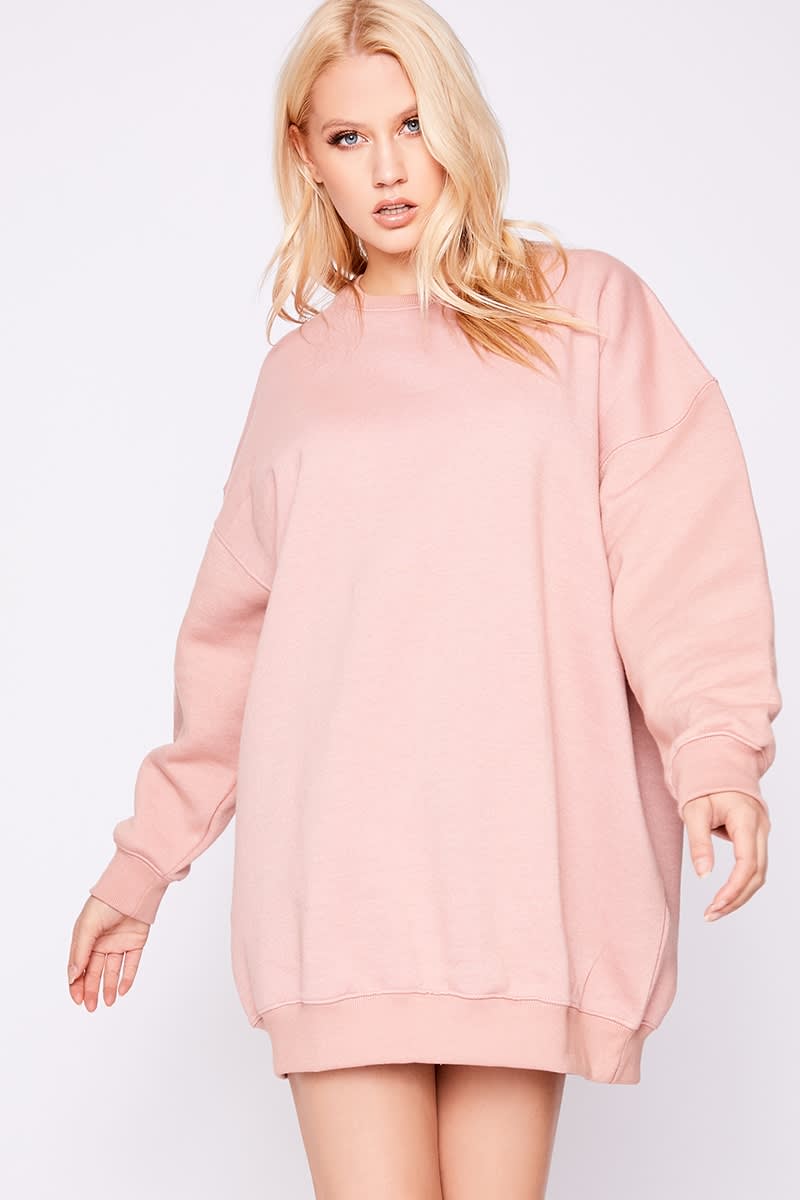 pink oversized sweater dress
