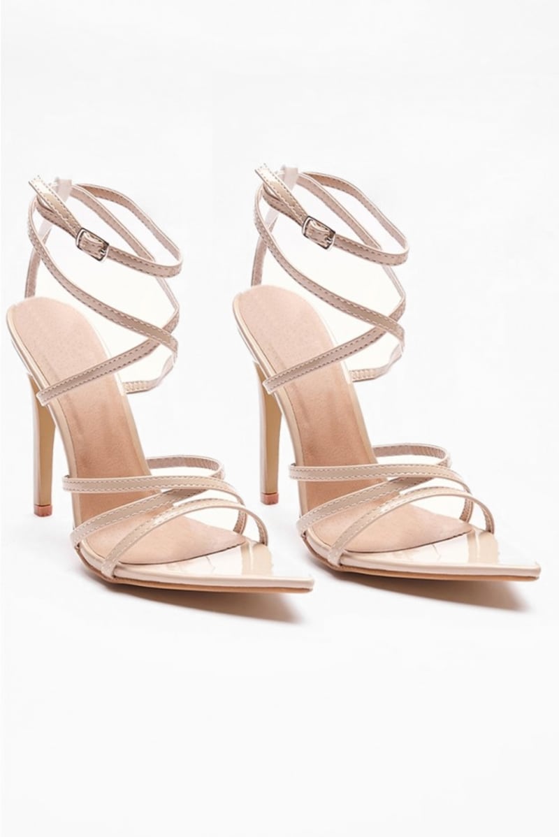 VARIA NUDE STRAPPY POINTED HEELS