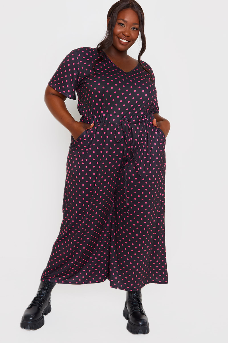 Polka Dot Round Neck Cutout Jumpsuit – The Purple Lily