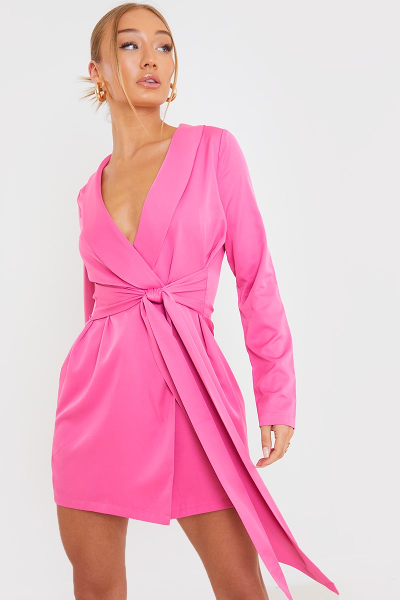 One In A Million Pink Blazer Mini Dress With Feather Trim – Club L London -  USA