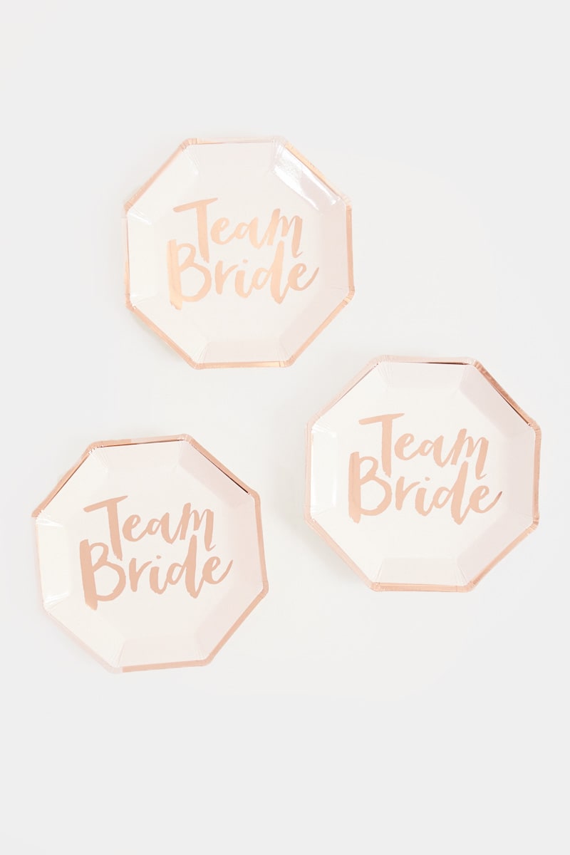 GINGER RAY TEAM BRIDE PAPER PLATES 8 PACK