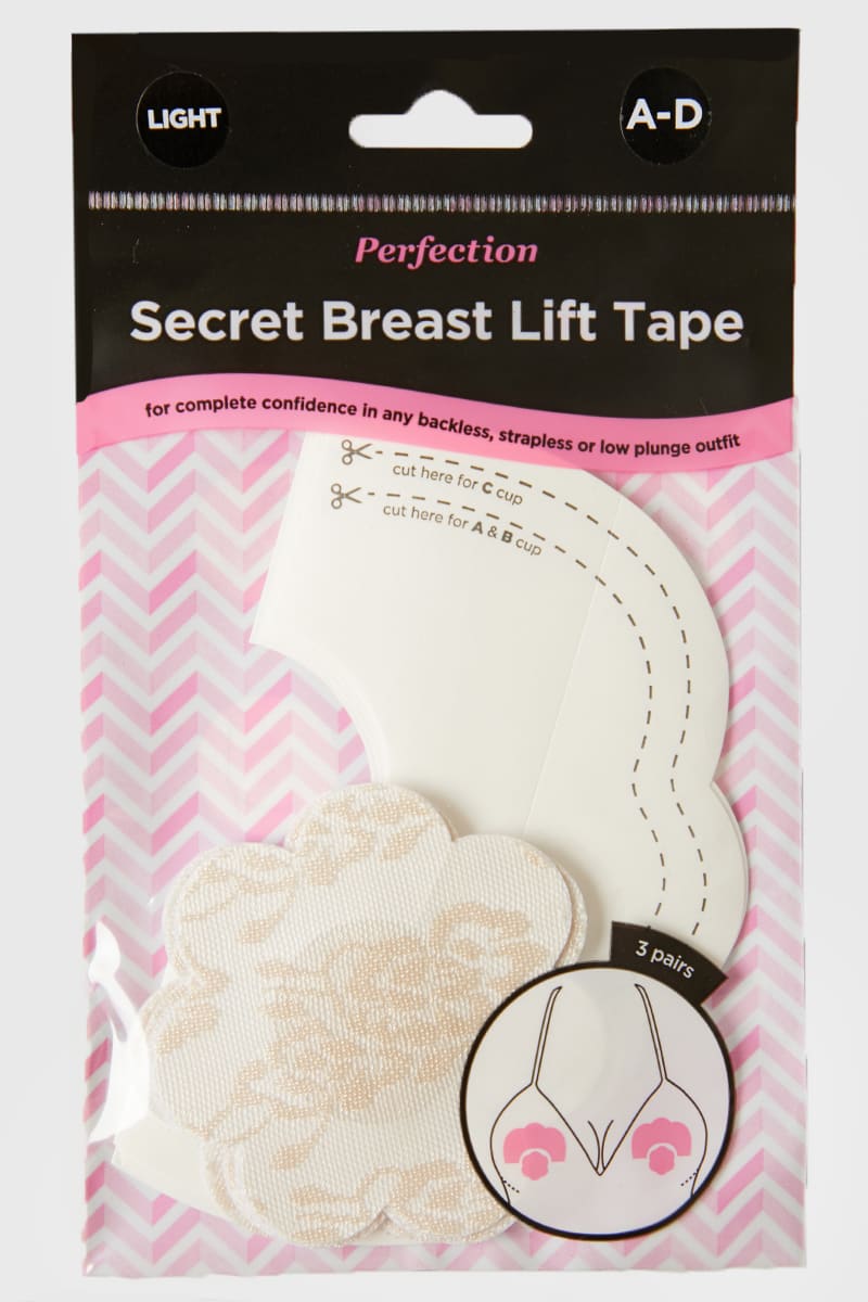 BREAST LIFT TAPE AND NIPPLE COVERS A-D (3 PAIRS) LIGHT