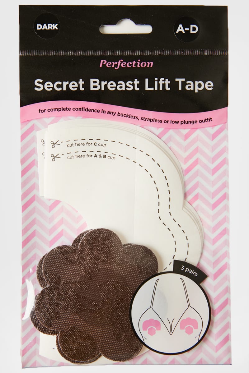 BREAST LIFT TAPE AND NIPPLE COVERS A-D (3 PAIRS) DARK