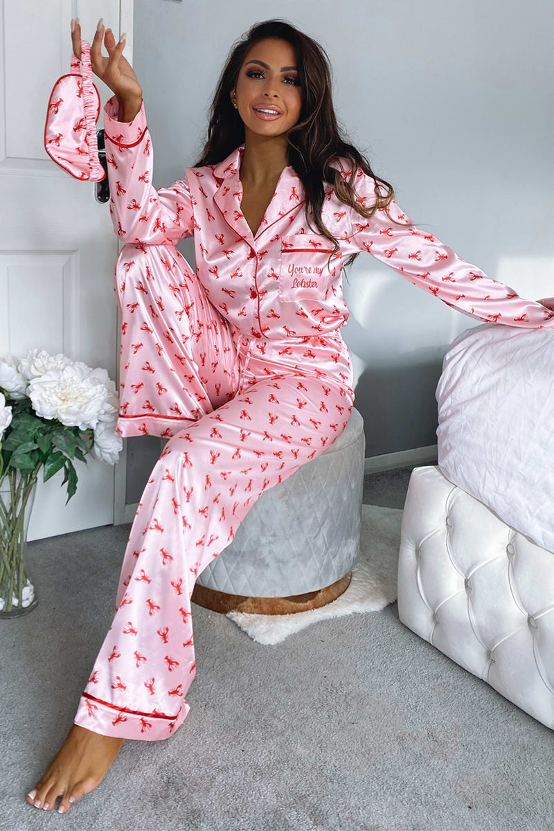 serie haak blok Pink 'You're My Lobster' 5 Piece Pyjama Set | In The Style USA