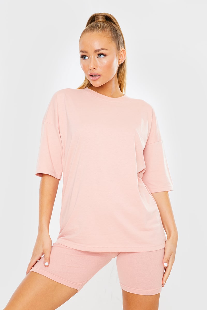 PINK OVERSIZED SLOUCHY T SHIRT