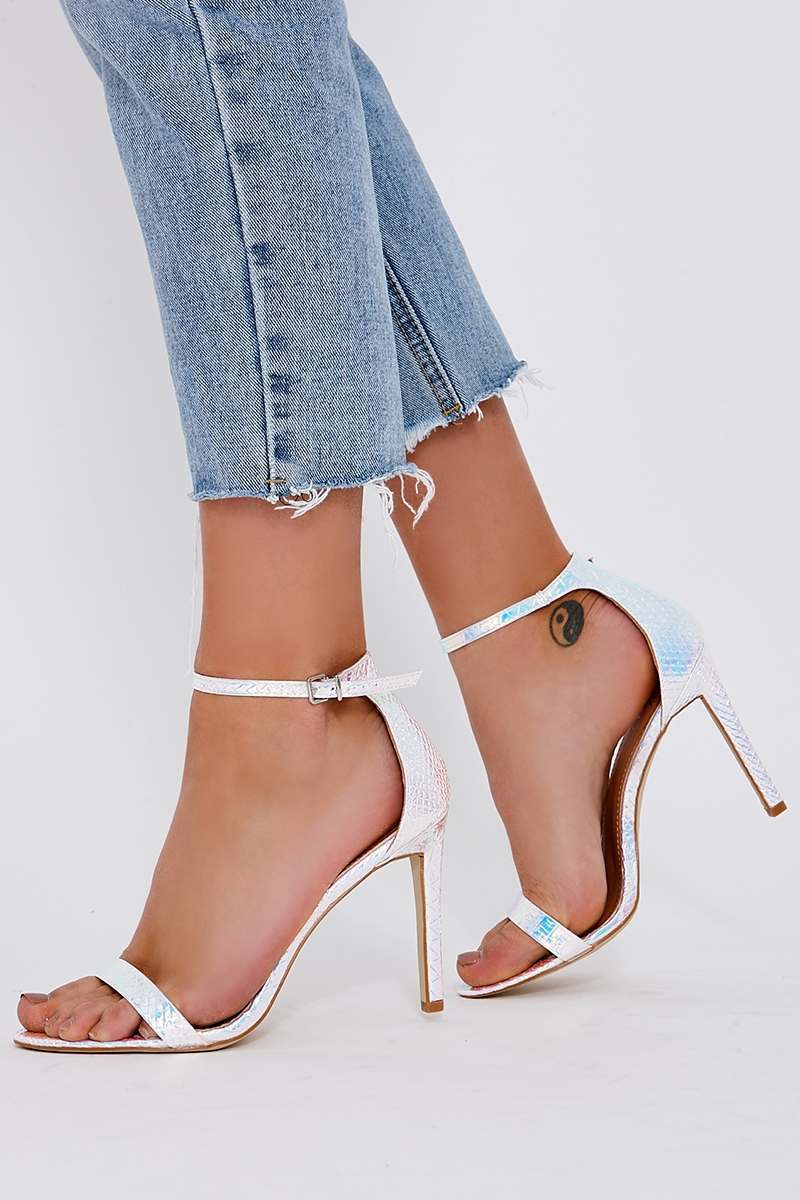 silver mermaid iridescent barely there heels