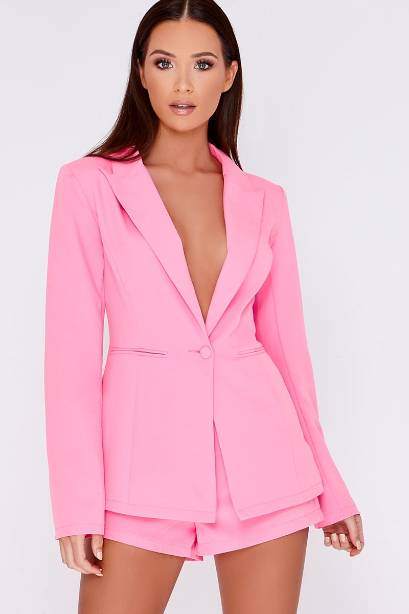 pink tailored blazer