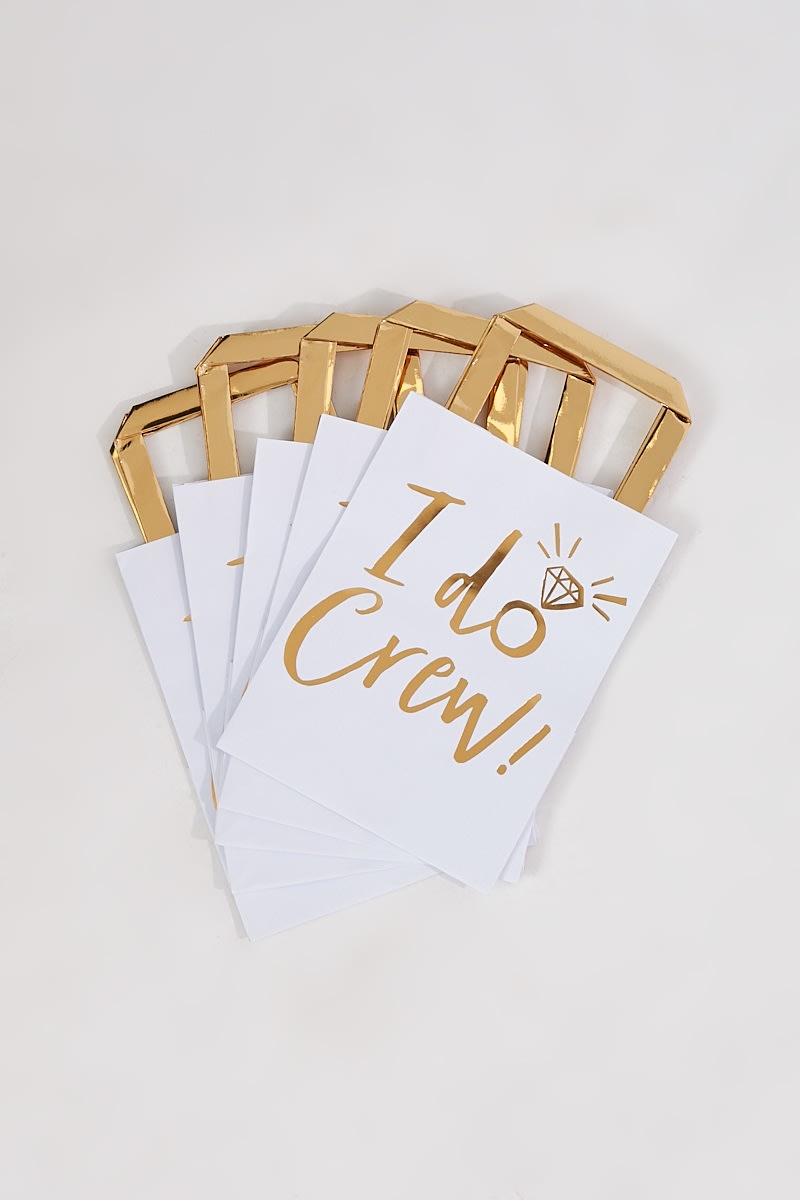 GINGER RAY GOLD FOILED 5 PACK I DO CREW PARTY BAGS 