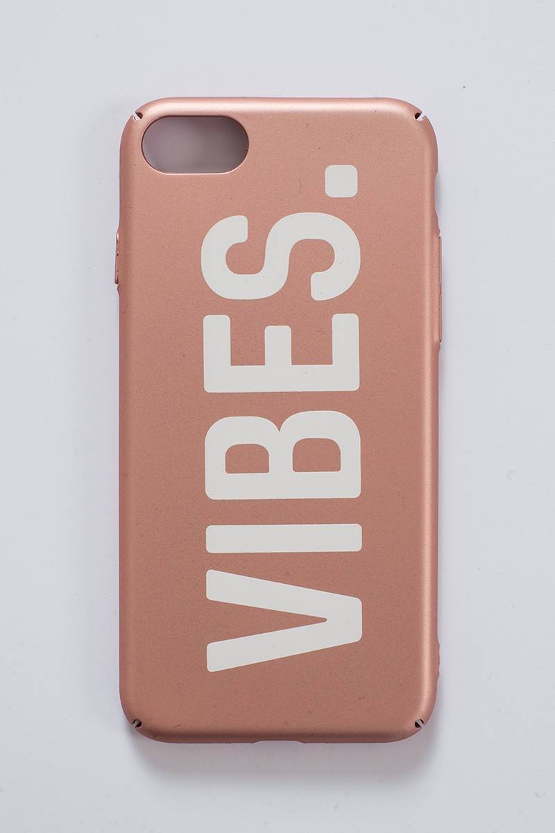rose gold slogan 'vibes' phone case