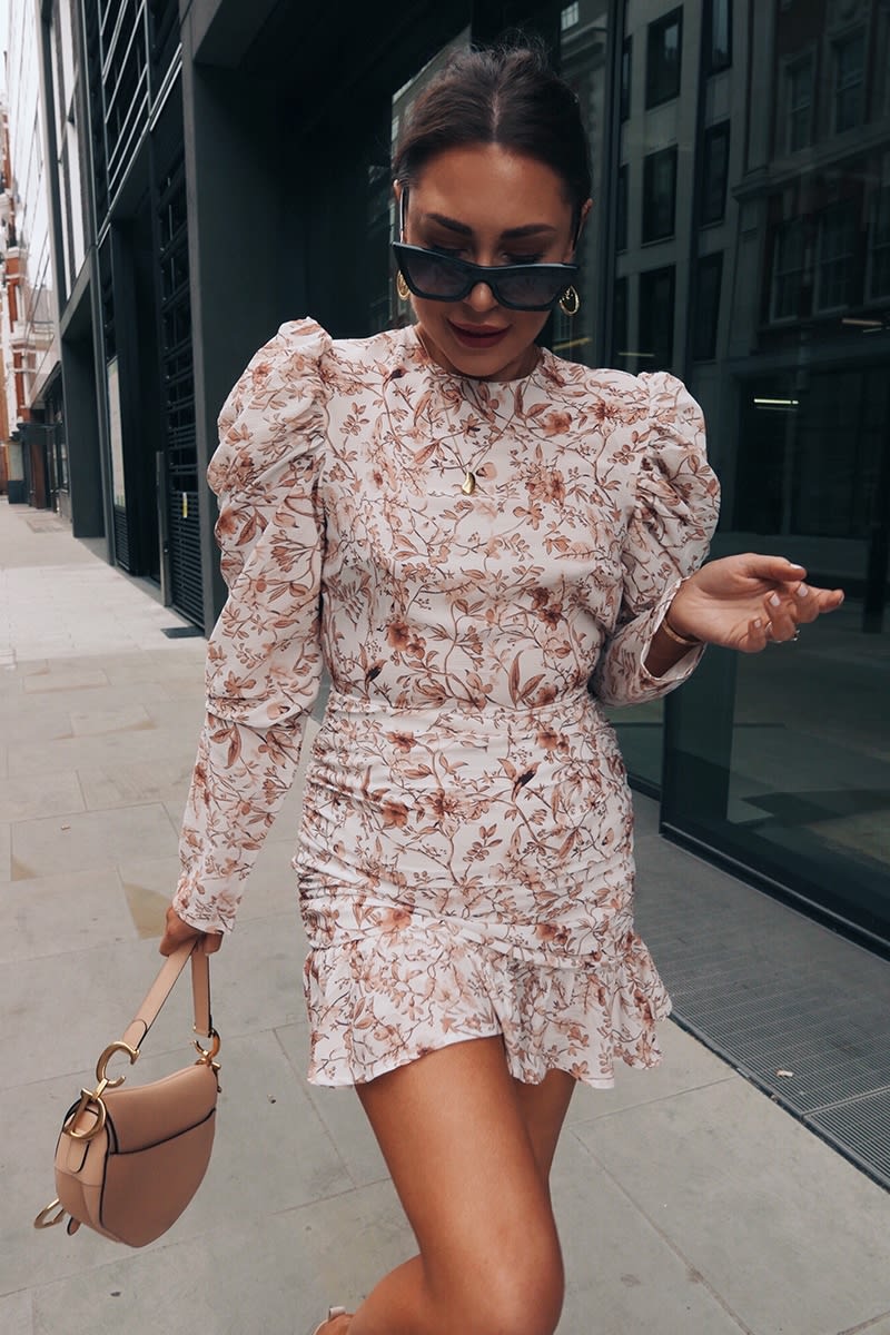 Lorna Luxe 'Practically Perfect' Porcelain Nude Mini Dress | In The Style